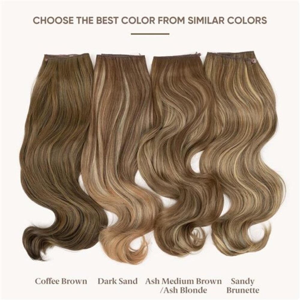 SARLA Invisible Wire Hair Extensions with 3 Clips Synthetic Wavy Curly - Picture 2 of 15